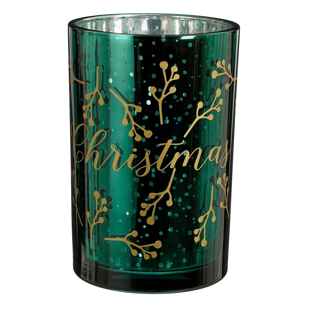 ΚΗΡΟΠΗΓΙΟ xmas berry ΠΡΑΣΙΝΟ H18 D12cm ΓΥΑΛΙ image