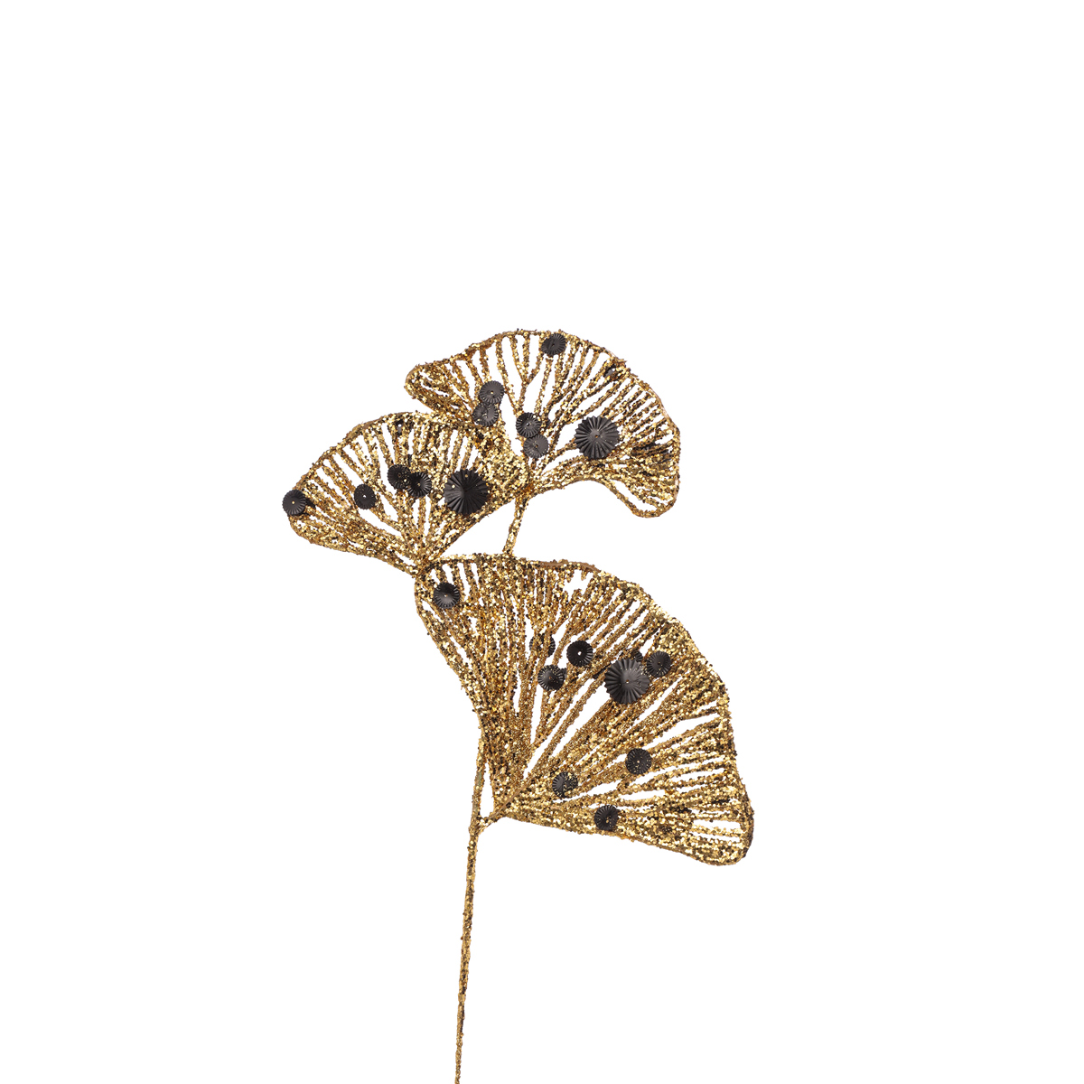 ΚΛΑΔΙ GYNKO ΧΡΥΣΟ ΜΕ GLITTER ΜΑΥΡΟ ΠΛΙΣΕ ΛΟΥΛΟΥΔΙ 36cm image