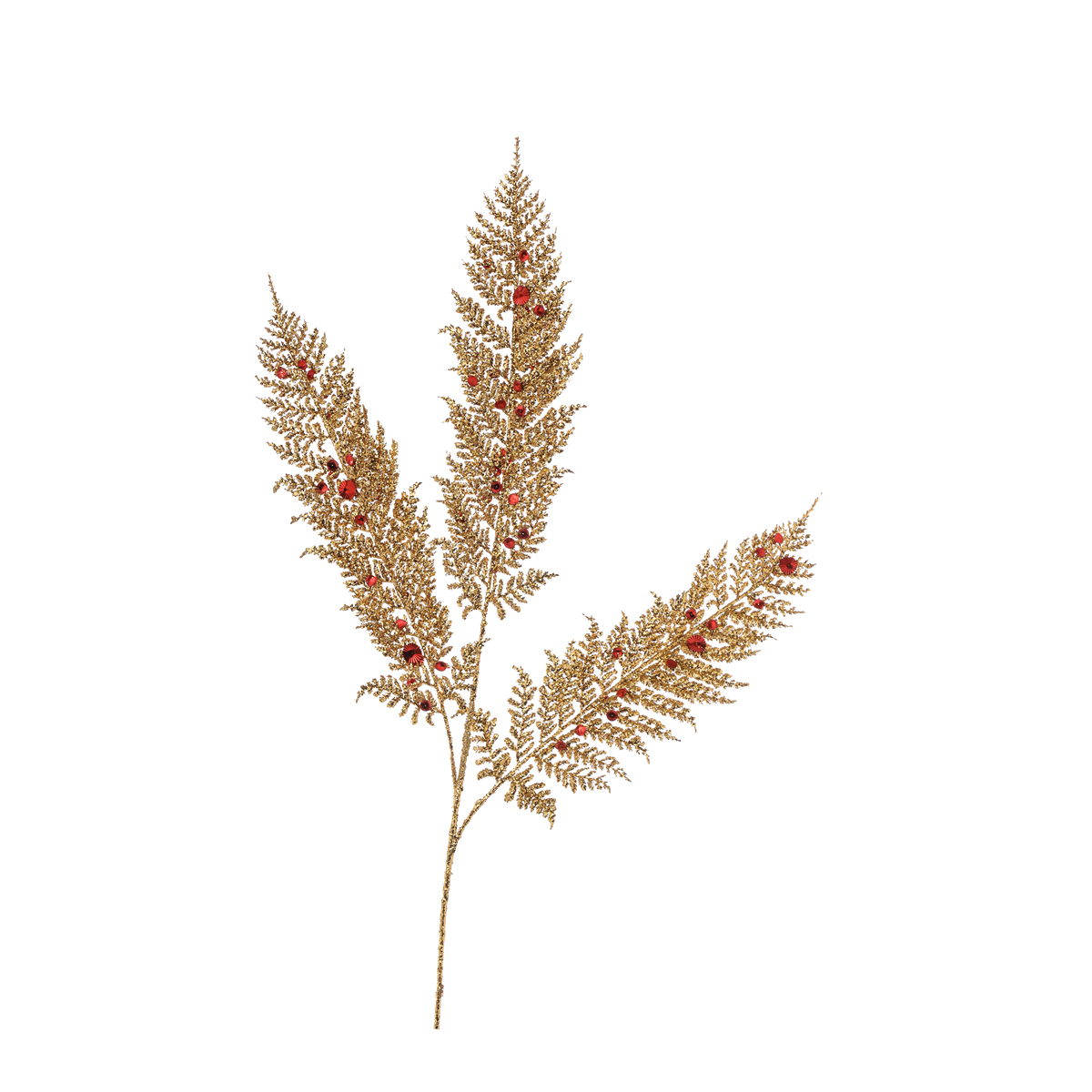ΦΤΕΡΗ ΚΛΑΔΙ x 3 ΧΡΥΣΟ ΜΕ GLITTER ΚΟΚΚΙΝΟ ΠΛΙΣΕ ΛΟΥΛΟΥΔΙ 91cm image