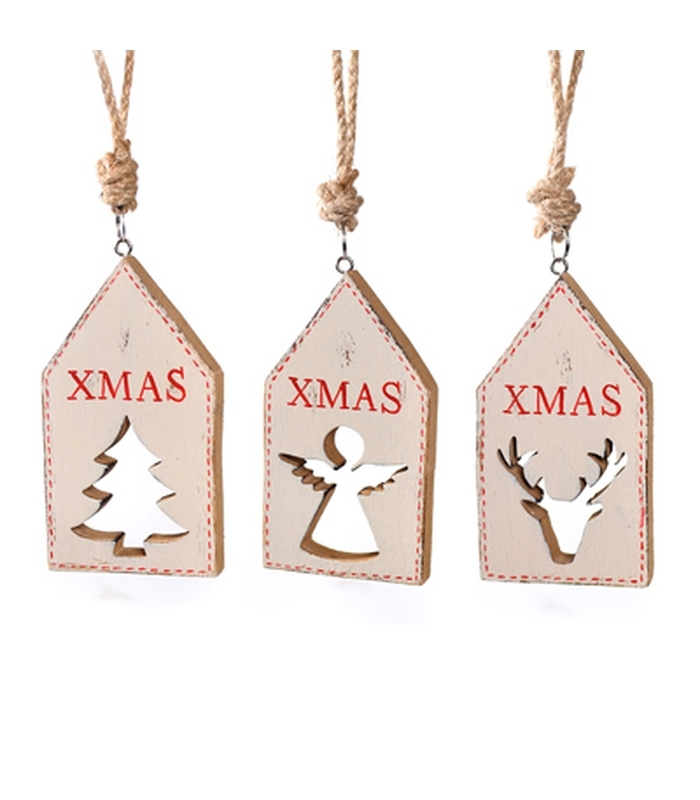 ΣΤΟΛΙΔΙ ΧΡΙΣΤΟΥΓΕΝΝΙΑΤΙΚΟ ΞΥΛΙΝΟ ASS/3 ΔΕΝΤΡΟ/ΑΓΓΕΛΑΚΙ /ΤΑΡΑΝΔΟΣ ΕΥΧΕΣ XMAS KOKKINA ΓΡΑΜΜΑΤΑ image