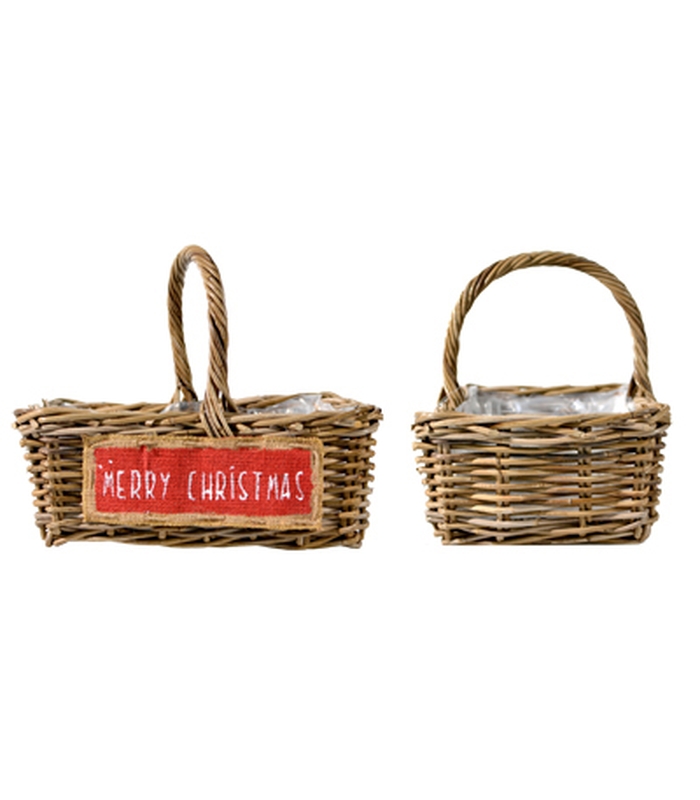 ΚΑΛΑΘΙ 40X29X15 RATTAN NATURAL 'MERRY CHRISTMAS' ΜΕ ΧΕΡΟΥΛΙ image
