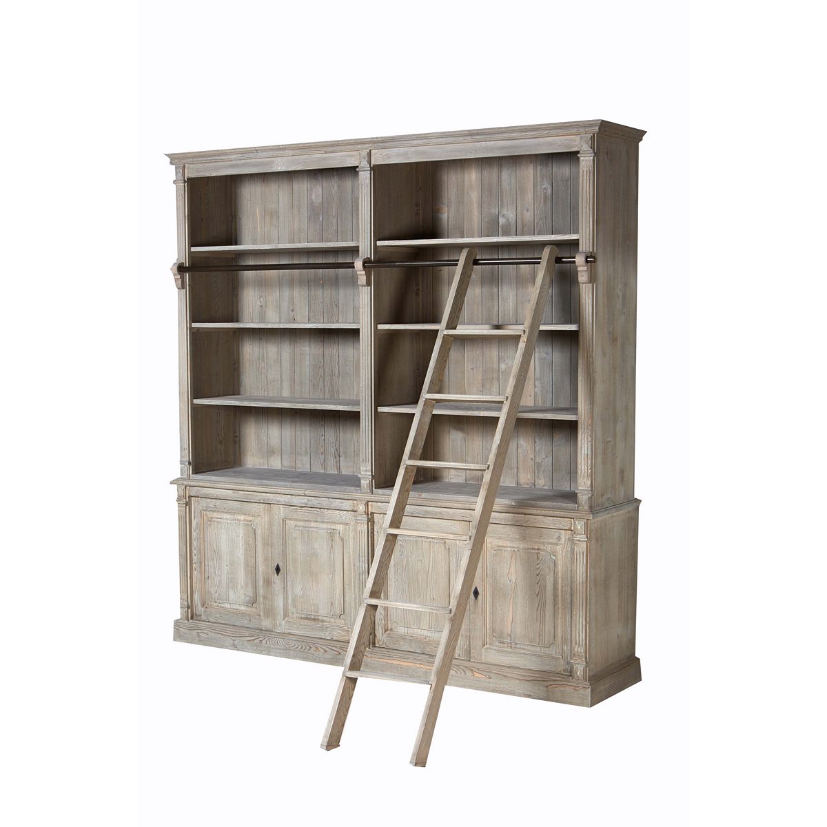 ΒΙΒΛΙΟΘΗΚΗ 220X50X227 CM VIEUX BOIS ΜΕ ΣΚΑΛΑ image