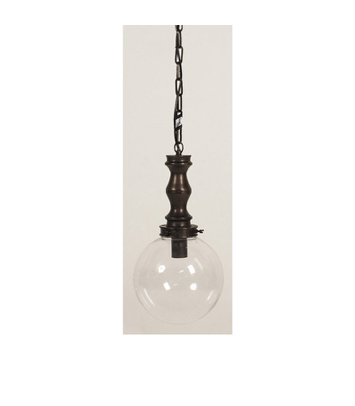 ΦΩΤΙΣΤΙΚΟ 25X25X154 CM ΜΕΤΑΛΛΙΚΗ ΒΑΣΗ ΜΕ ΓΥΑΛΙΝΗ ΜΠΑΛΛΑ Ε27 image