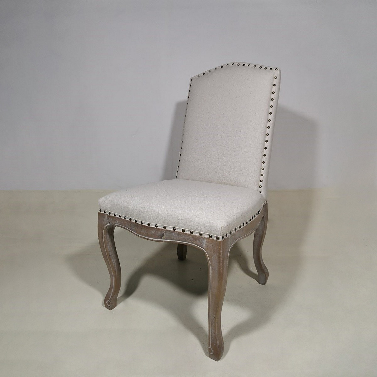 ΚΑΡΕΚΛΑ RUBBER WOOD COLOR C10 KSF 25000 LINEN IVOIRE W/METAL NAIL ANTIQUE BRONZE W53xD45xH46/102cm image