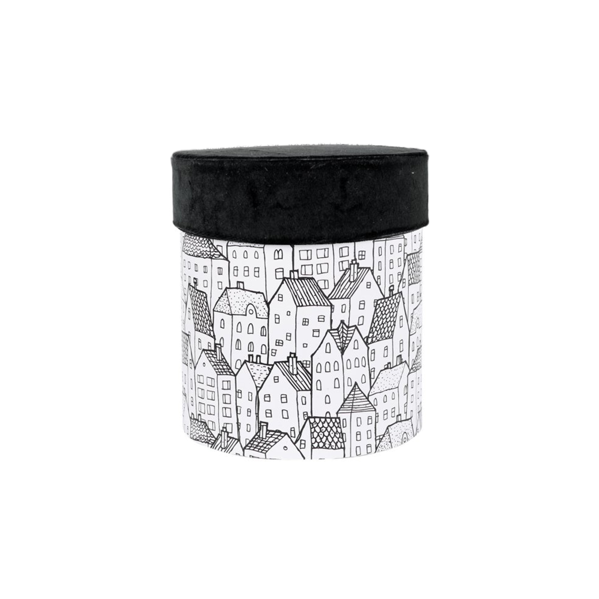 ΚΟΥΤΙ ΚΥΛΙΝΔΡΙΚΟ ΜΑΥΡΟ ΒΕΛΟΥΔΟ ΛΕΥΚΟ ΜΕ ΣΠΙΤΑΚΙΑ D18 image