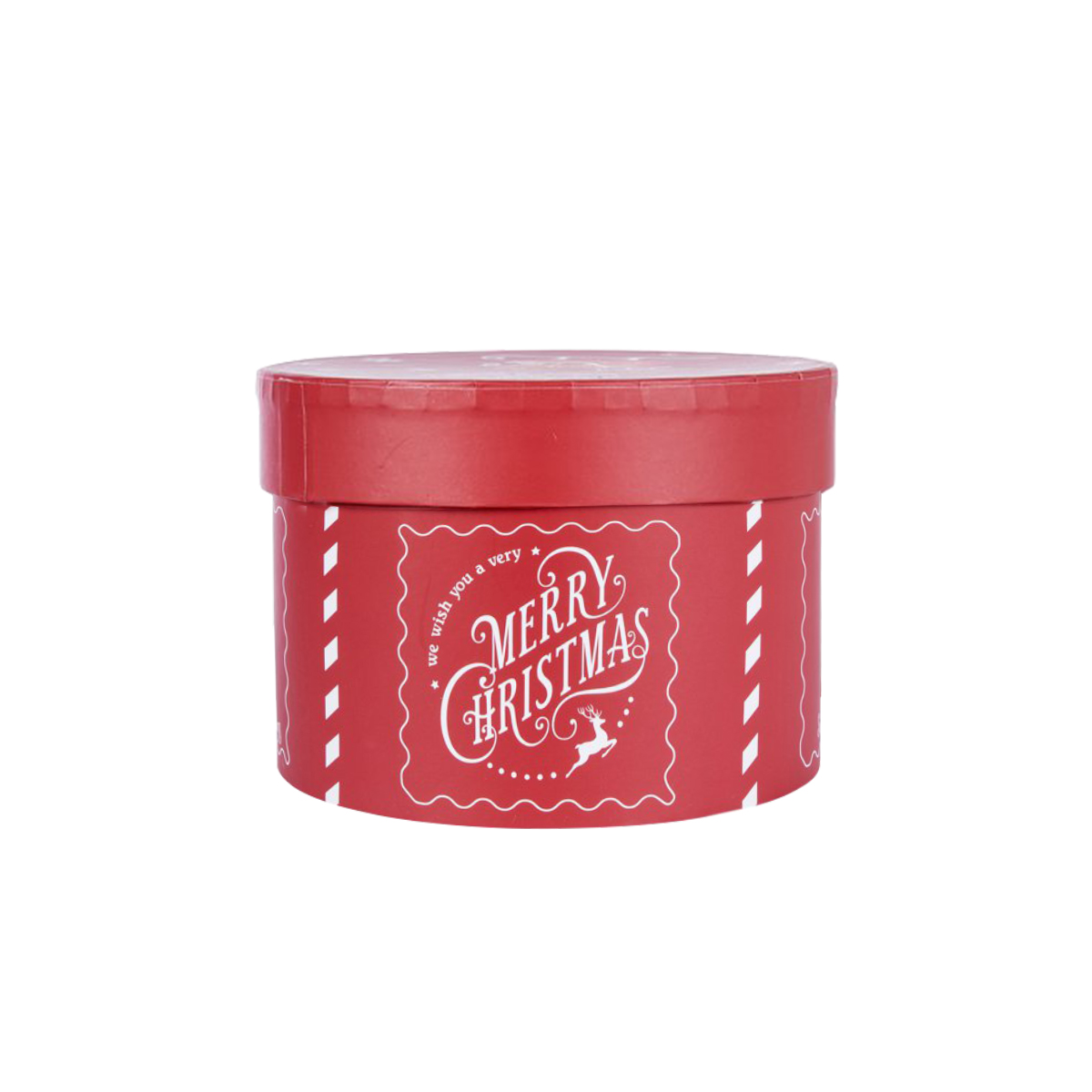 ΚΟΥΤΙ ΣΤΡΟΓΓΥΛΟ ΚΟΚΚΙΝΟ MERRY CHRISTMAS ΧΑΡΤΙ H11 D16 image