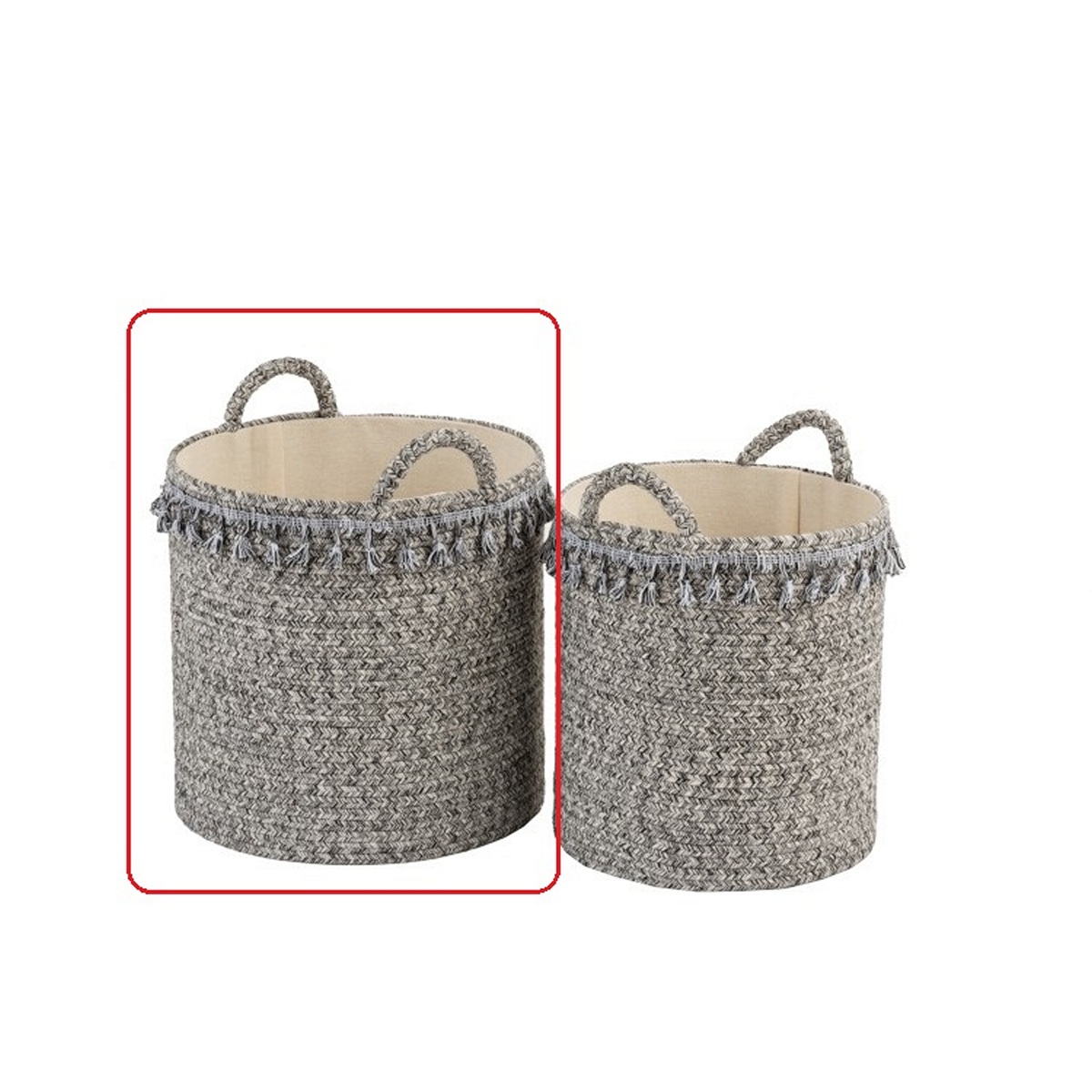 ΚΑΛΑΘΙ μεγάλο FISHBONE ΒΑΜΒ ΕΚΡΟΥ/ΜΑΥΡΟ (37x37x37cm) 20-91-142 image