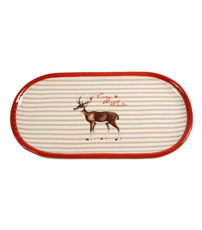 ΠΙΑΤΕΛΑ ΟΒΑΛ ΚΕΡΑΜΙΚΗ ΜΕ ΕΛΑΦΙ ΚΟΚΚΙΝΗ 27.3Χ14.8Χ2 CM image