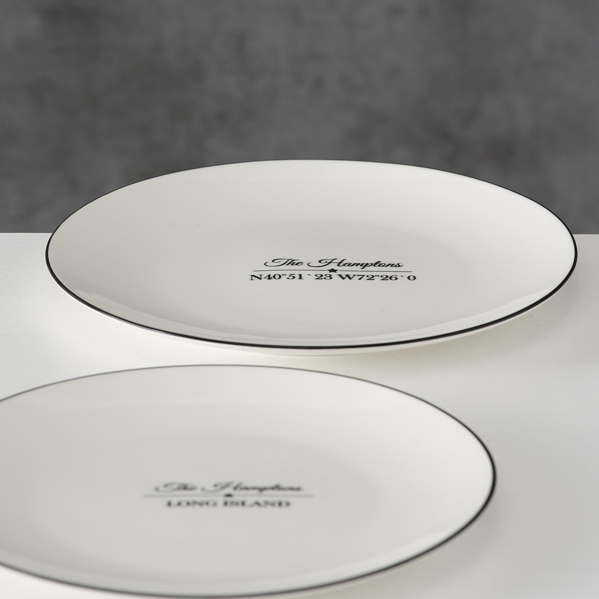 ΠΙΑΤΟ ΜΕ ΜΑΥΡΗ ΡΙΓΑ Hampton 2ass D22cm ΠΟΡΣΕΛΑΝΗ image