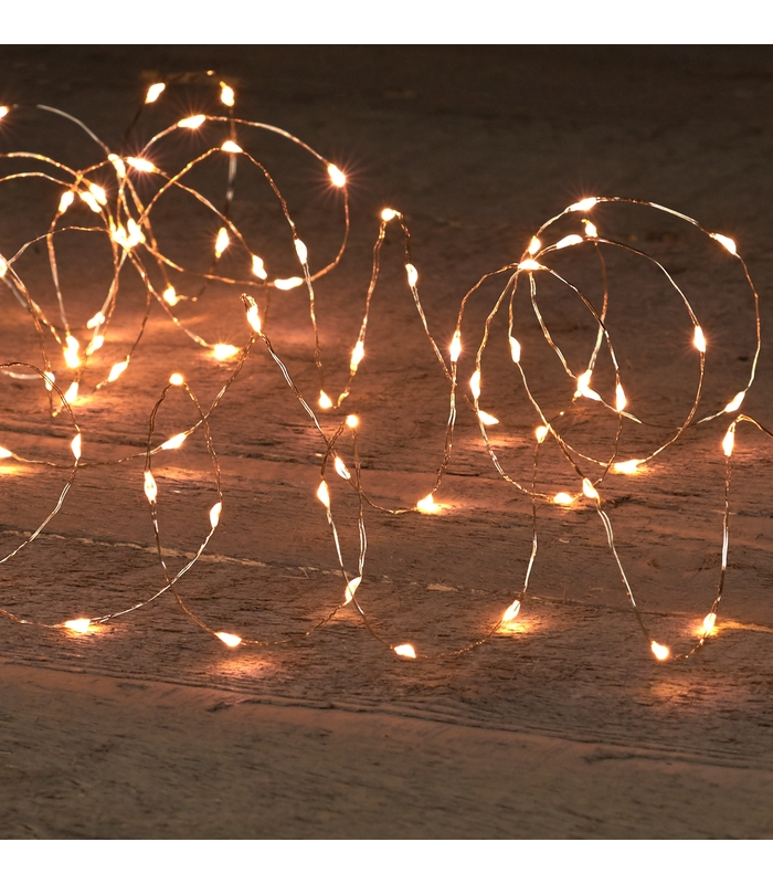 ΦΩΤΑΚΙΑ 200LED ΣΥΡΜΑ ΑΣΗΜΙ 10M LED ΘΕΡΜΟ ΛΕΥΚΟ - 5M ΚΑΛΩΔΙΟ - 6V IP44 ΜΕΤΑΣΧΗΜΑΤ 6VA 8/16H TIMER image