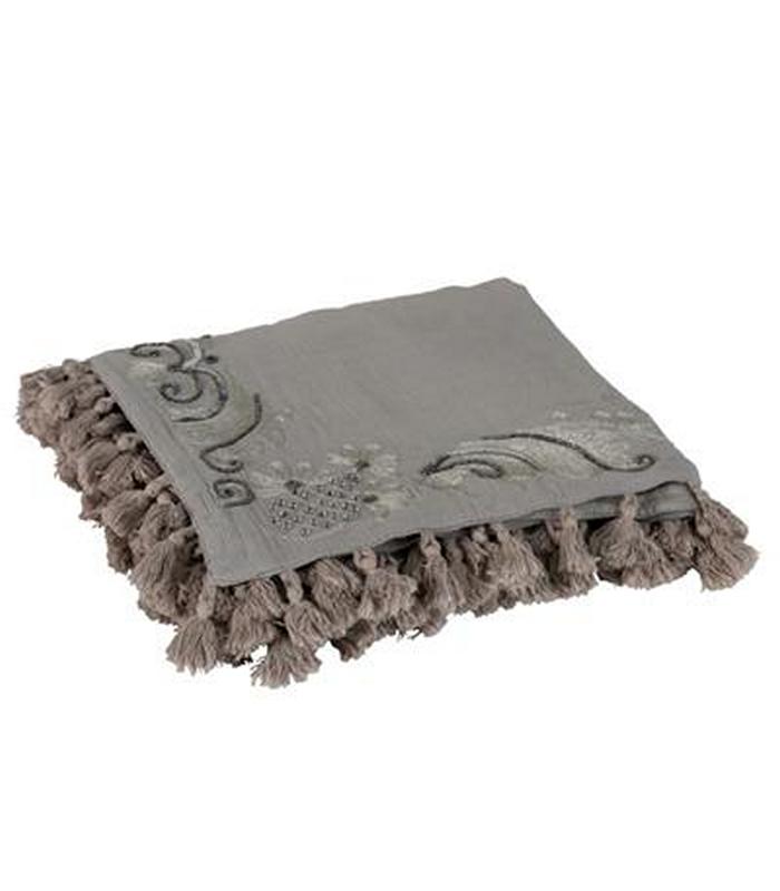 ΤΡΑΠΕΖΟΜΑΝΤΗΛΟ MOROCCAN EDGES ΒΑΜΒΑΚΕΡΟ ΓΚΡΙ image