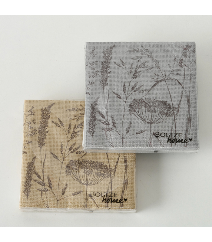 ΧΑΡΤΟΠΕΤΣΕΤΕΣ Linnen 2/ass ΜΠΕΖ/ΓΚΡΙ 20τμχ ΧΑΡΤΙ L17 W17 H3 D0cm image