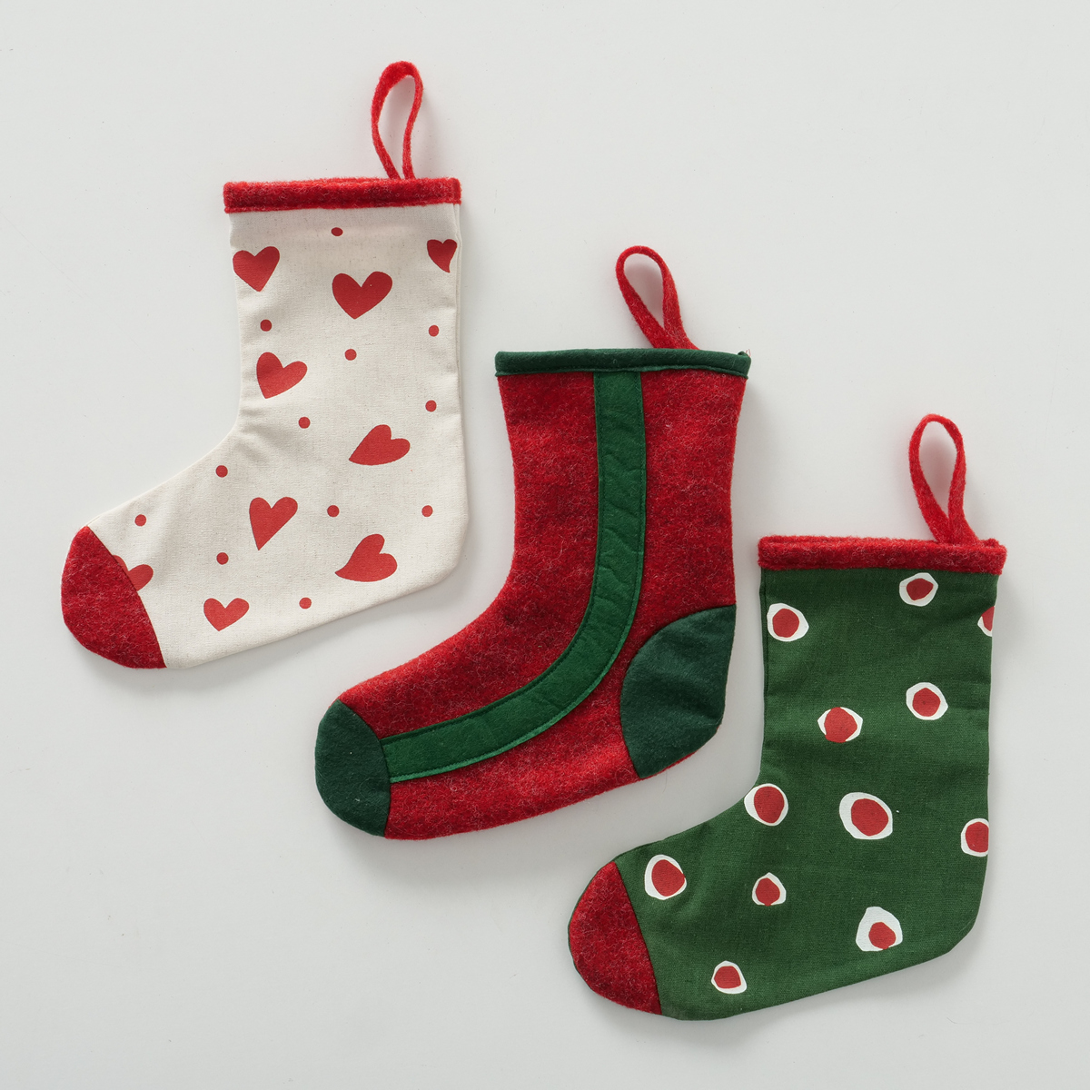 ΚΑΛΤΣΑ ΧΡΙΣΤΟΥΓΕΝ 3/ass Socky ΚΟΚ/ΠΡΑΣ/ΛΕΥΚΟ Polyester L22 W0 H26 D0cm image