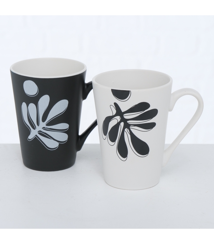 ΚΟΥΠΑ Matty 2/ass 300ml ΑΣΠΡΟΜΑΥΡΟ ΣΧΕΔΙΟ ΦΥΛΛΟ Dishwasher safe ΠΟΡΣΕΛΑΝΗ image