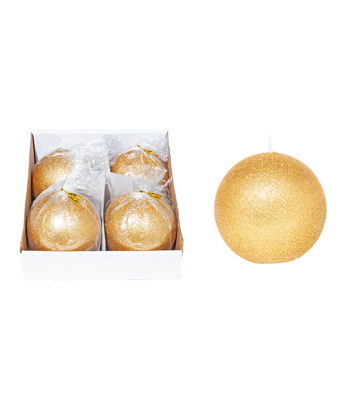 ΚΕΡΙ ΜΠΑΛΑ ΧΡΙΣΤΟΥΓ ΧΡΥΣΟ ΜΕ GLITTER D10cm image