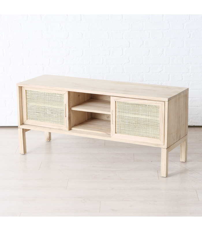 ΕΠΙΠΛΟ TV ΦΥΣ ΞΥΛΟ ΜΕ ΡΑΤΤΑΝ Barea image