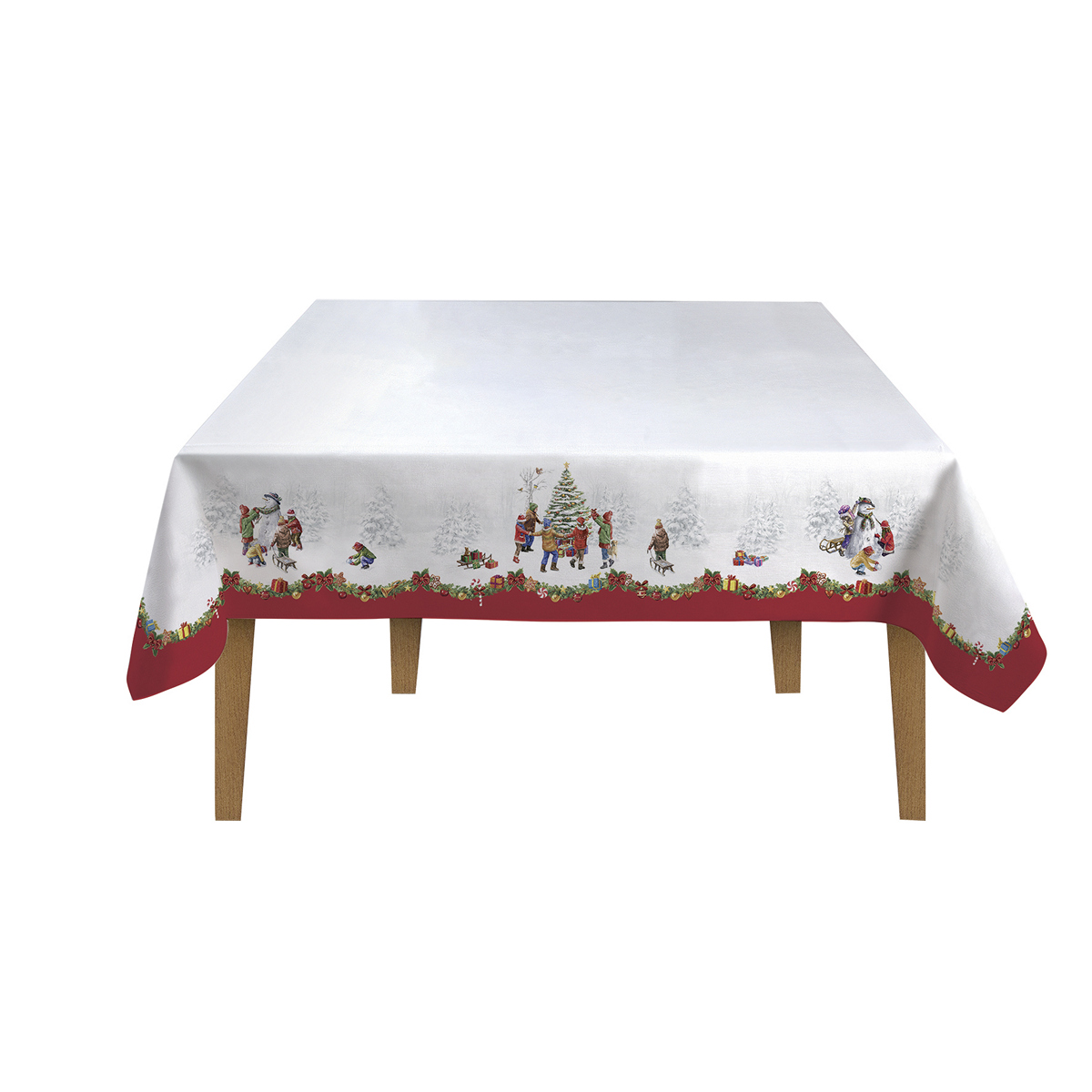 ΤΡΑΠΕΖΟΜΑΝΤΗΛΟ ΜΕ ΧΡΙΣΤΟΥΓΕΝΝΙΑΤΙΚΟ ΘΕΜΑ 180Χ145 ΕΚ. ΒΑΜΒΑΚΕΡΟ RΟUΝD DΑΝCΕ image