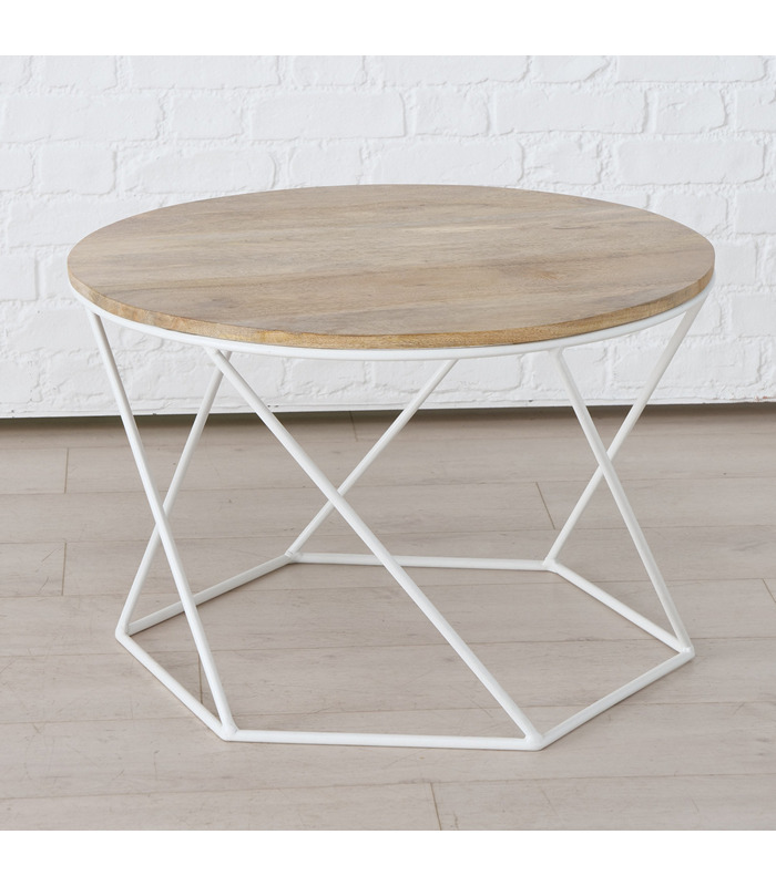 ΤΡΑΠΕΖΙ ΣΑΛΟΝΙΟΥ ΛΕΥΚΟ ΜΕΤΑΛ ΠΟΔΙ ΦΥΣ ΞΥΛΟ HayaSofa table image