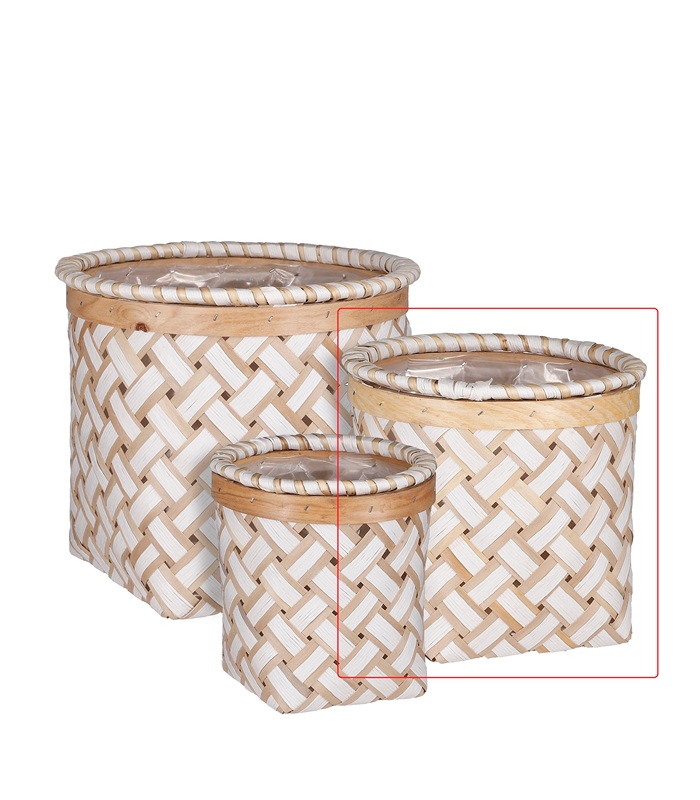 ΚΑΣΠΩ ΠΛΕΚΤΟ ΛΕΥΚΟ ΡΑΤΤΑΝ Formia h20xd23cm image