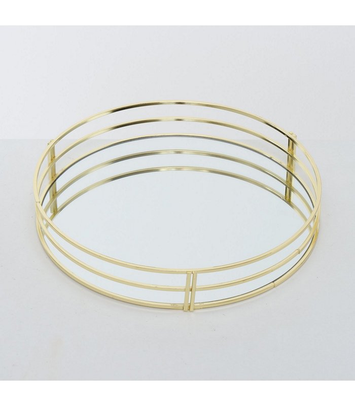 ΔΙΣΚΟΣ Sino ΧΡΥΣΟ ΣΤΡΟΓΓ ΜΕ ΚΑΘΡΕΠΤΗ ΔΙΑΚΟΣΜ D30cm H5cm ΜΕΤΑΛΛΙΚΟ 20-99-755 image