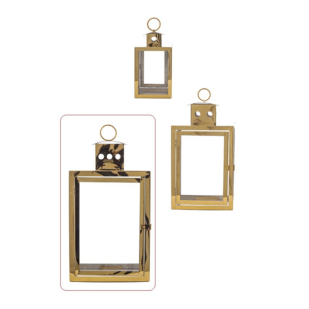 ΦΑΝΑΡΙ ΟΡΘΟΓΩΝΙΟ ΧΡΥΣΟ ΜΕΤΑΛΛΟ 22x22x38cm 20-31-703 image