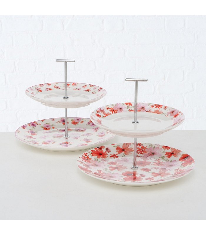 ΠΙΑΤΕΛΑ ΔΙΠΛΗ 2/ass ΣΧΕΔΙΟ ΡΟΖ ΑΝΘΗ Rosella ΛΕΥΚΟ/ΡΟΖ H23cm New Bone ΠΟΡΣΕΛΑΝΗ image