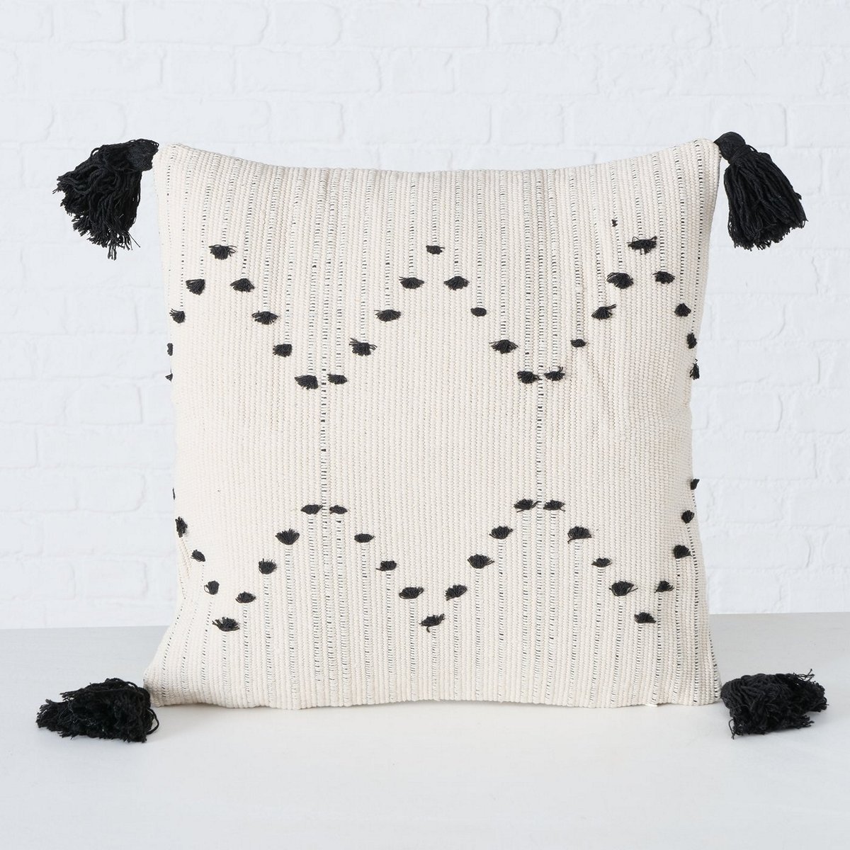 ΜΑΞΙΛΑΡΙ Ania ΣΧΕΔΙΟ ΓΕΩΜΕΤΡΙΚΟ 45Χ45Χ15 ΚΡΕΜ/ΜΑΥΡΟCotton 50% image