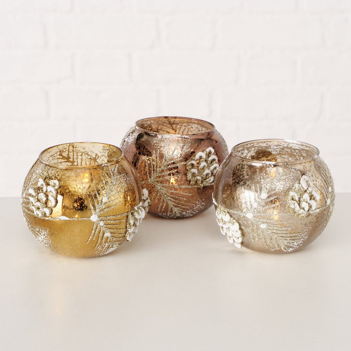 ΚΗΡΟΠΗΓΙΟ 3/ass Sorino H8 D8cm ΧΡΥΣΟ/ΜΠΡΟΝΖΕ/ΑΝ.ΧΡΥΣΟ ΓΥΑΛΙ image