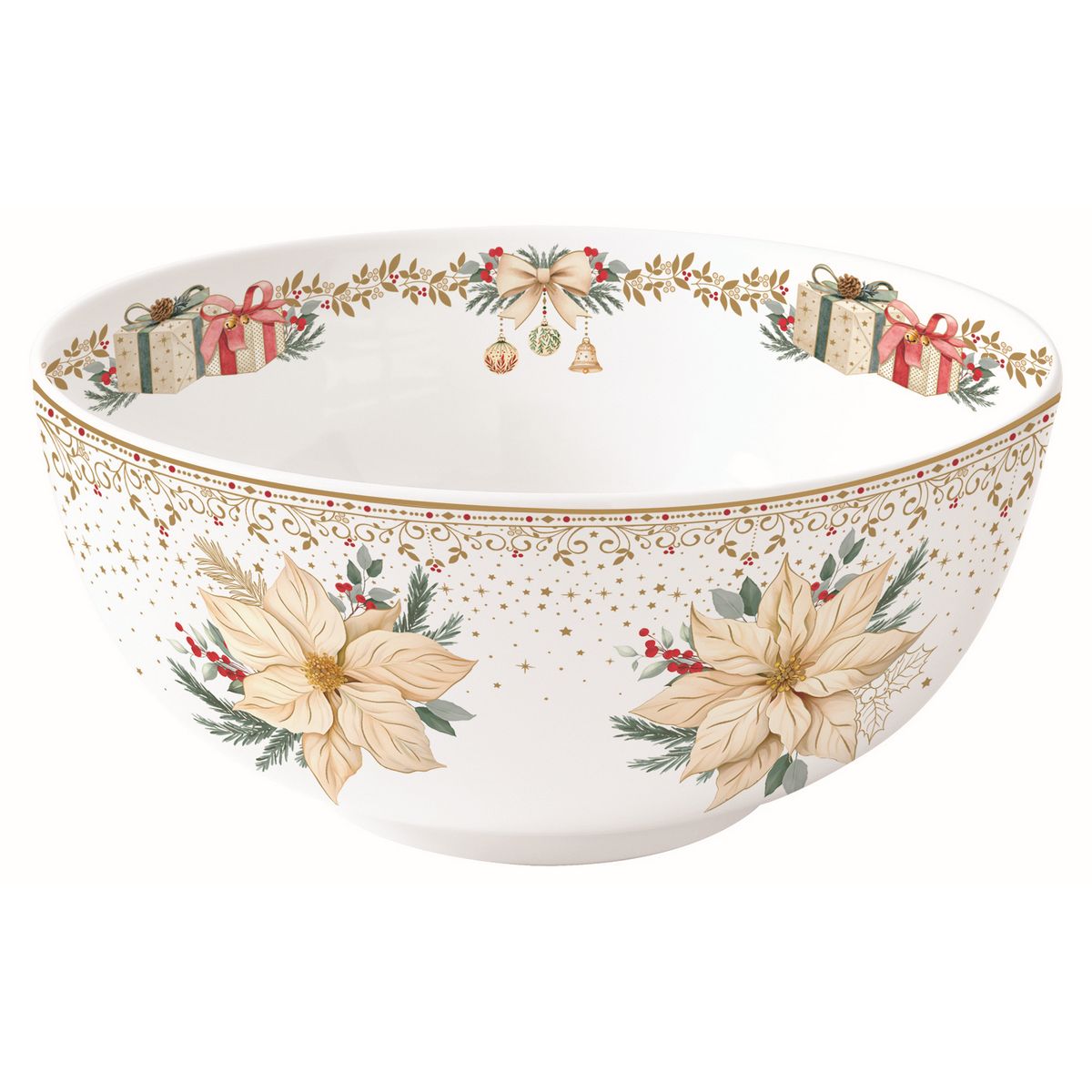 ΜΠΟΛ ΜΕ ΧΡΥΣΟ ΑΛΕΞΑΝΔΡΙΝΟ 23cm WHITE ELEGANCE ΠΟΡΣΕΛΑΝΗ image