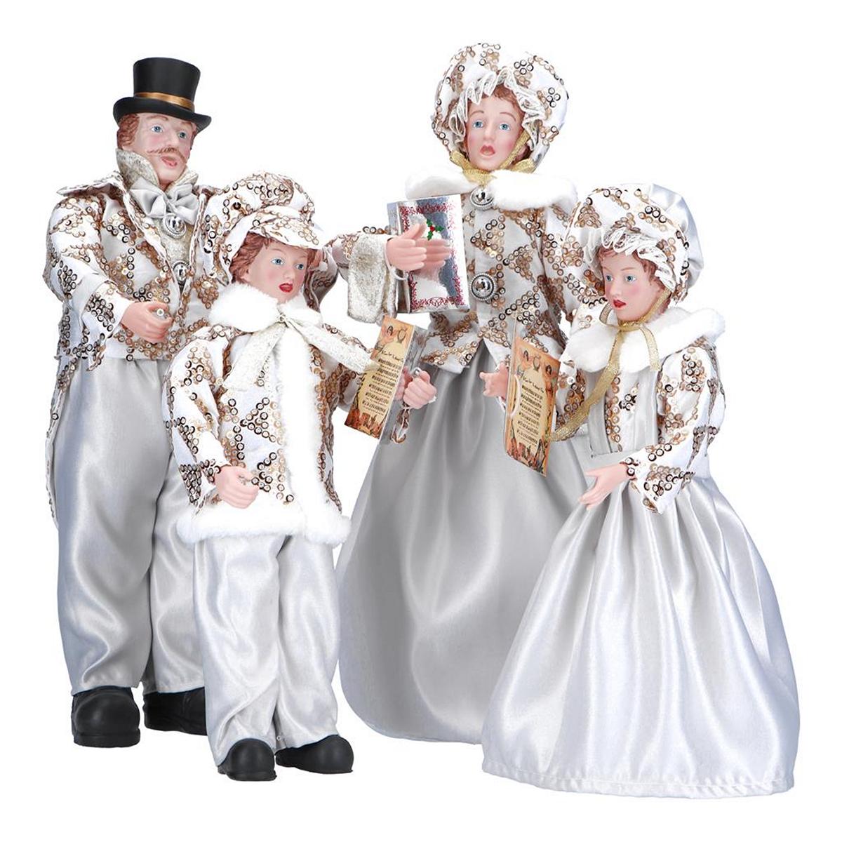 ΧΟΡΩΔΙΑ set/4 small ΓΚΡΙ/ΧΡΥΣΟ Caroller 15x8 image