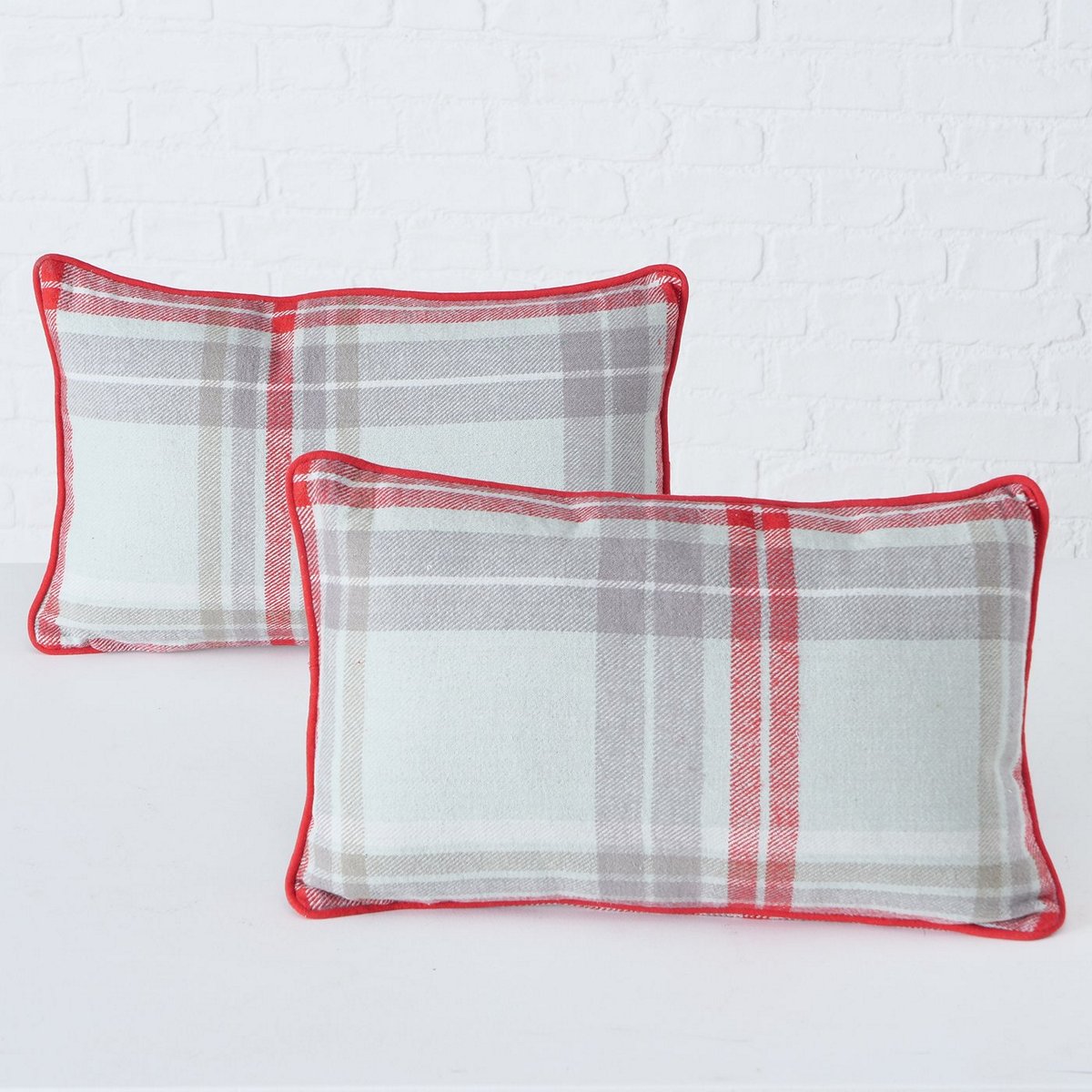 ΜΑΞΙΛΑΡΙ 2/ass 20Χ30Χ15cm ΚΑΡΟ ΓΚΡΙ ΚΟΚΚΙΝΟ Karolina Cotton 100% image