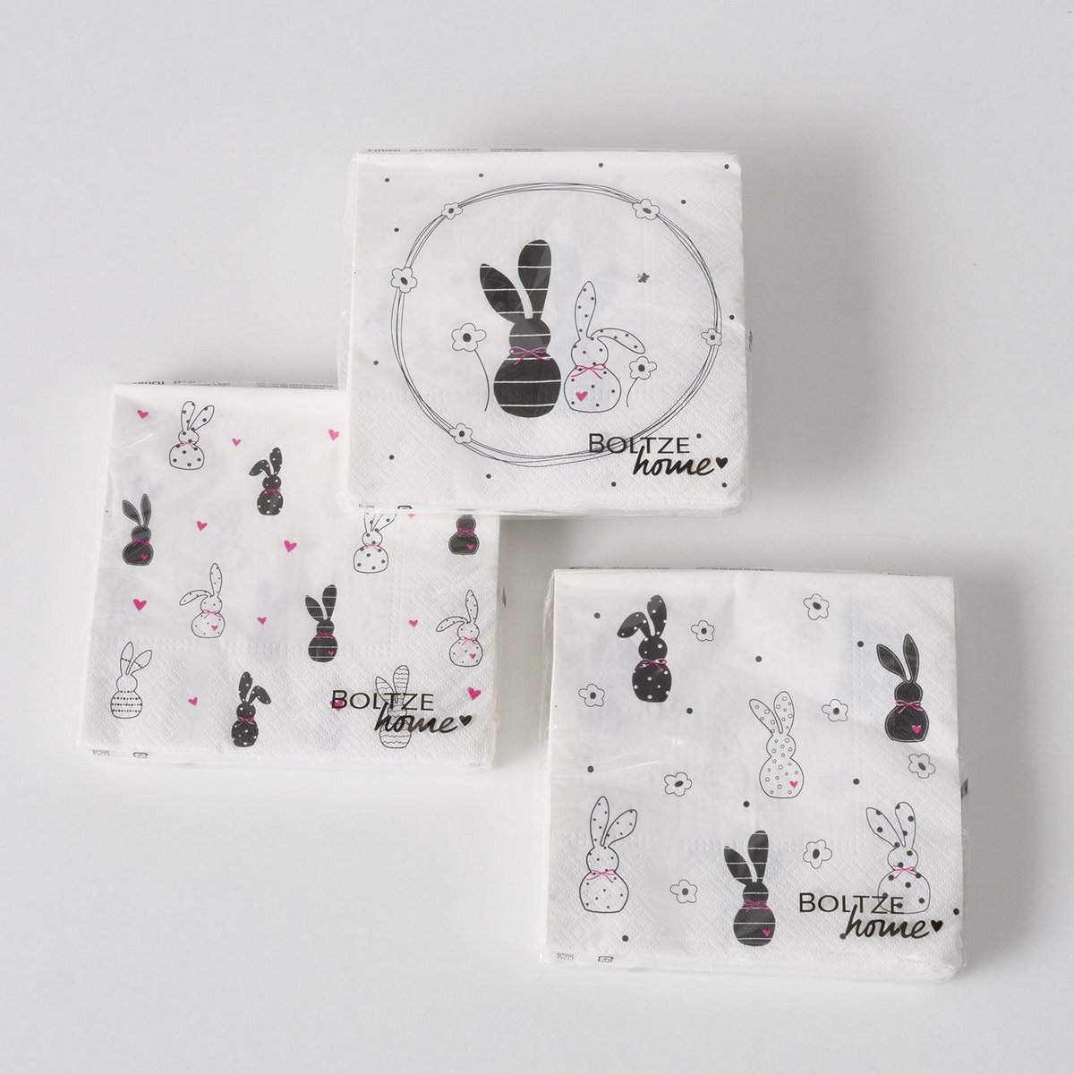 ΧΑΡΤΟΠΕΤΣΕΤΕΣ 3/ass ΣΧΕΔΙΟ Happy 20τμχ ΑΣΠΡΟ ΜΑΥΡΟ ΧΑΡΤΙ image