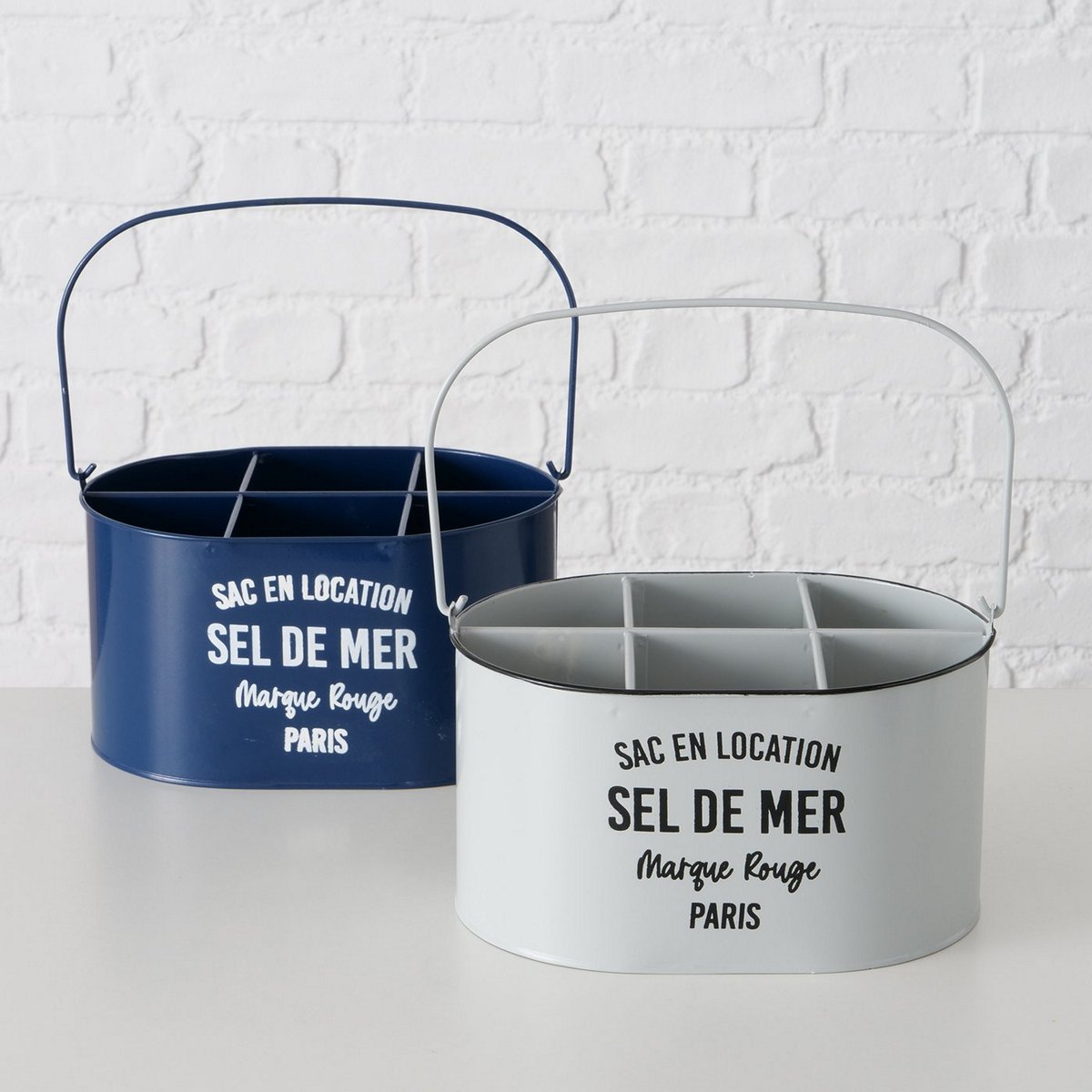 ΘΗΚΗ 2/ass ΜΠΟΥΚΑΛΙΩΝ ΣΧΕΔΙΟ Seldemer ΜΠΛΕ/ΓΚΡΙ ΜΕΤΑΛΛΟ Zinc W18cm H13cm image