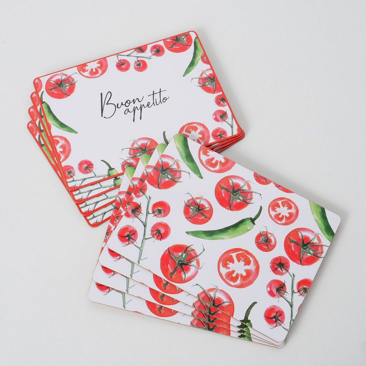 ΣΟΥΠΛΑ 2/ass ΣΧΕΔΙΟ Tomato ΛΕΥΚΟ ΚΟΚΚΙΝΟ Ινοσανίδα μέσης πυκνότητας 40Χ30Χ2cm image