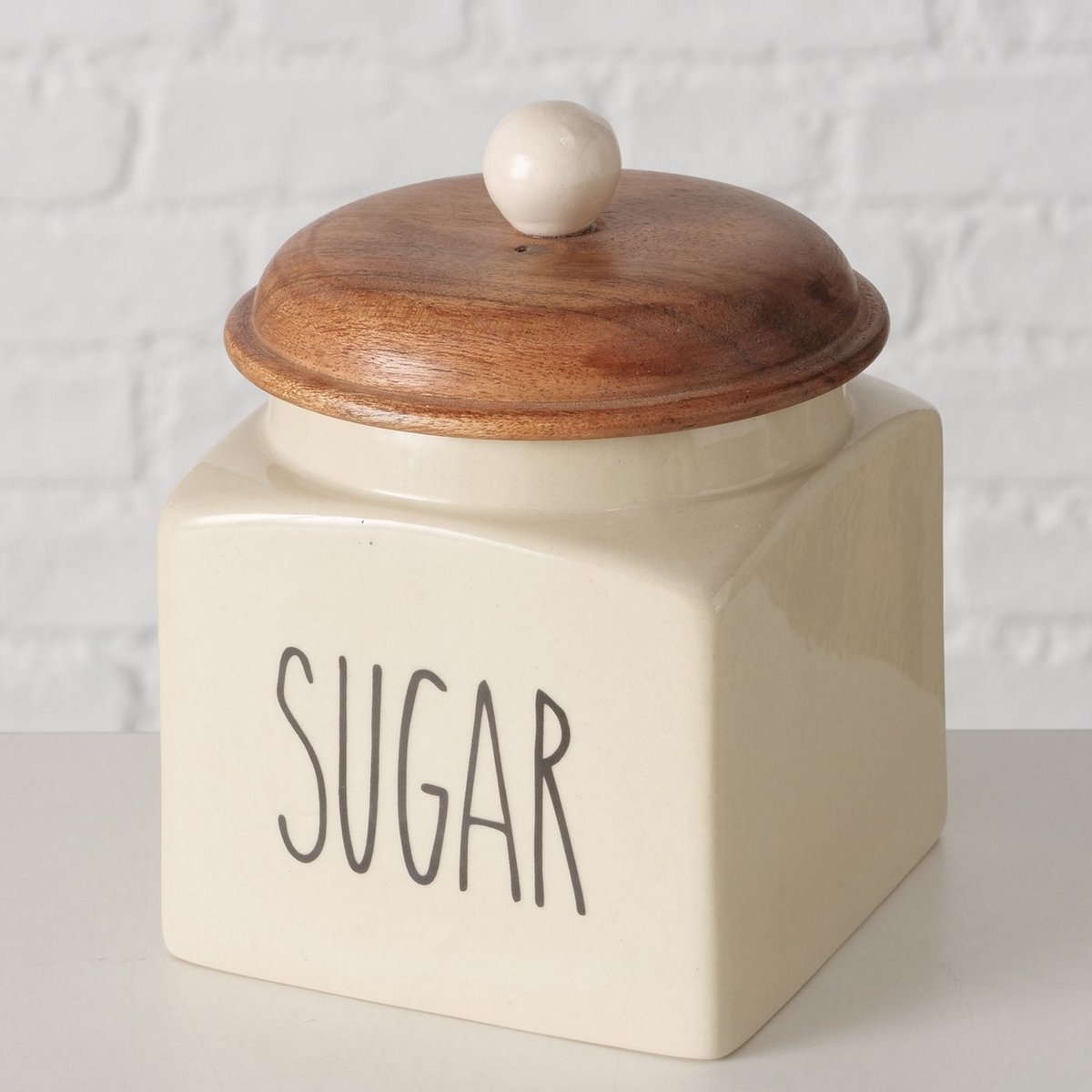 ΔΟΧΕΙΟ ΑΠΟΘΗΚΕΥΣΗΣ SUGAR ΖΑΧΑΡΗ ΞΥΛΙΝΟ ΚΑΠΑΚΙ ΜΕ ΣΙΛΙΚΟΝΗ image