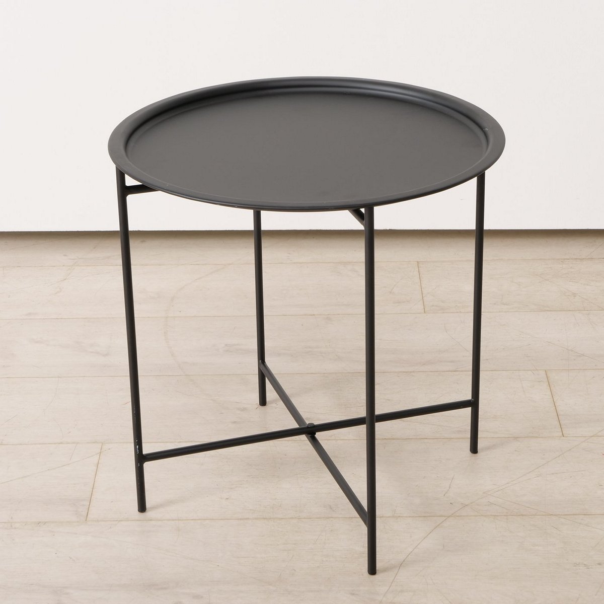 ΤΡΑΠΕΖΙ ΜΕ ΔΙΣΚΟ ΑΠΟΣΠΩΜΕΝΟ Rocko H47cm D46cm ΜΑΥΡΟ ΜΕΤΑΛΛΙΚΟ image