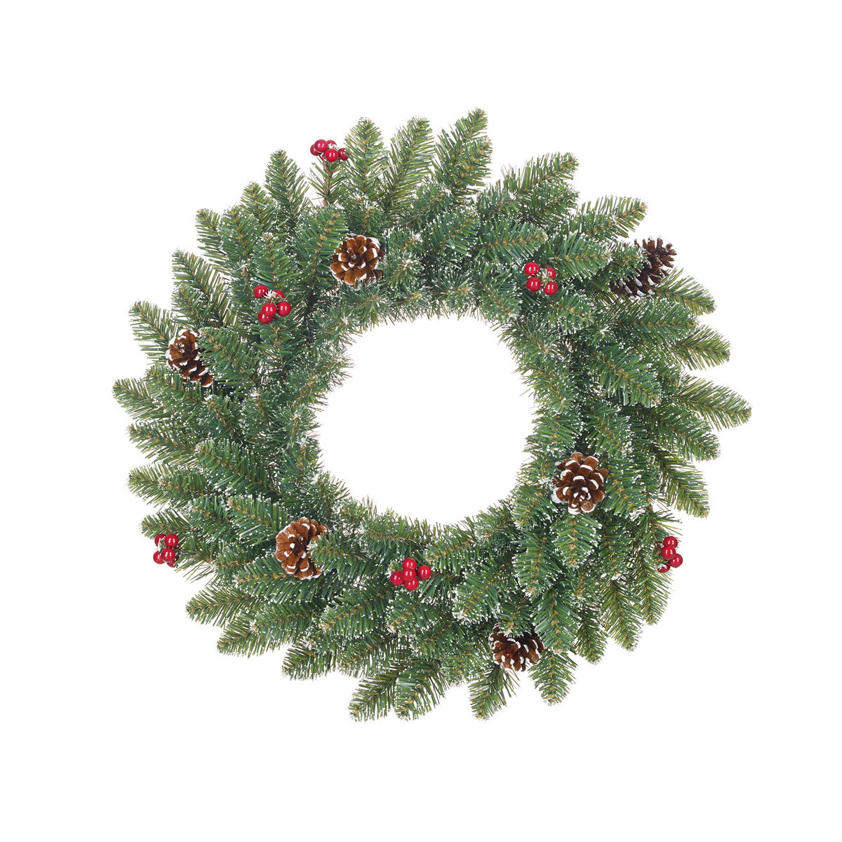 ΣΤΕΦΑΝΙ ΕΛΑΤΟ D35cm ΠΡΑΣΙΝΟ ΠΑΓΩΜΕΝΟ ME BERRY/ΚΟΥΚΟΥΝΑΡΙ Creston TIPS 72 pvc image