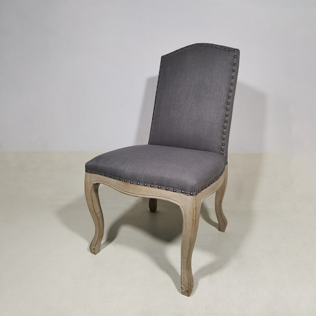 ΚΑΡΕΚΛΑ RUBBER WOOD ANT.GREY W/FINE LINES KSF 25022 GREY W/METAL NAIL ANTIQUE BRONZE W53xD45xH46/102 image