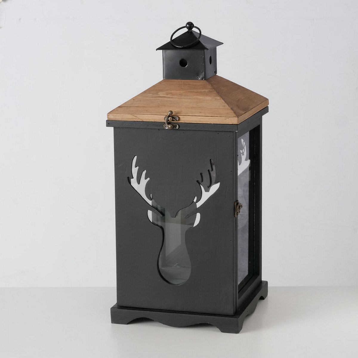 ΦΑΝΑΡΙ Vilbert ΣΧΕΔΙΟ ΕΛΑΦΙ ΜΑΥΡΟ 24Χ24Χ56cm 20-25-721 image