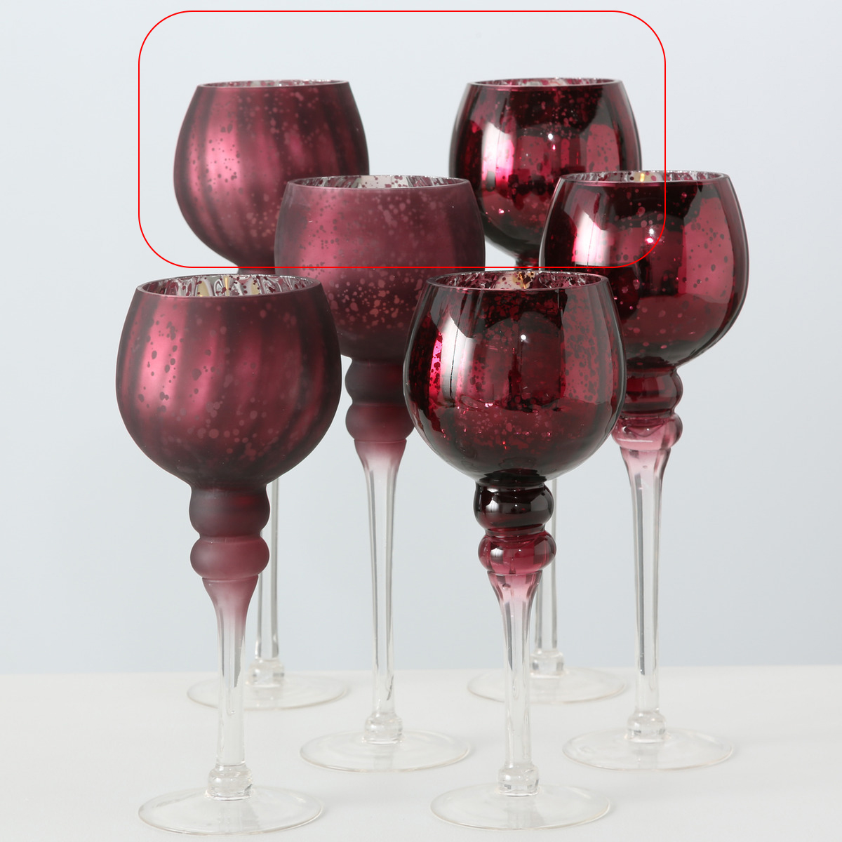 ΚΗΡΟΠΗΓΙΟ ΜΕ ΠΟΔΙ ΚΟΚΚΙΝΟ ΓΥΑΛΙ Manou H40 cm image