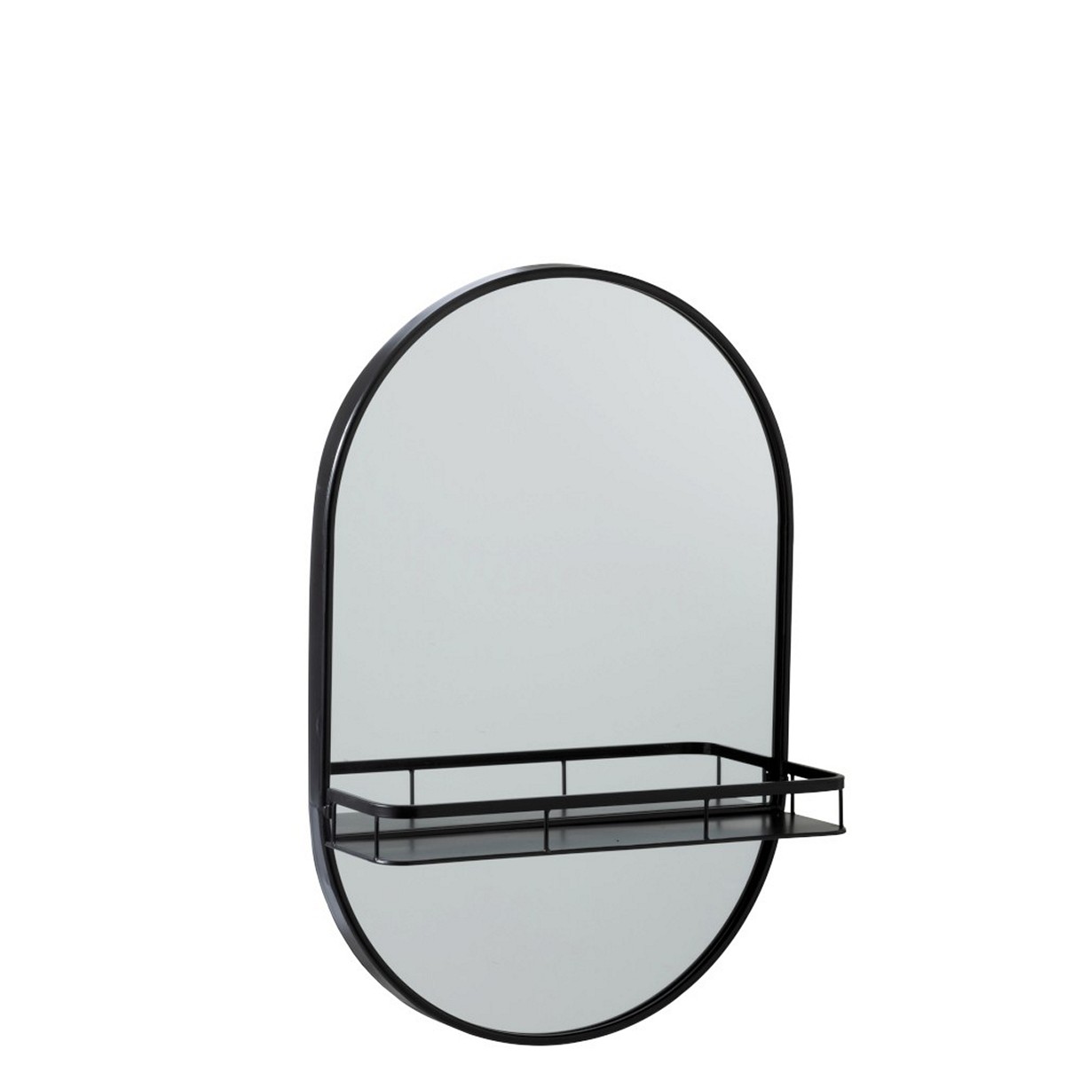 ΚΑΘΡΕΠΤΗΣ ΟΒΑΛ + ΡΑΦΑΚΙ ΜΕΤΑΛΙΚΟ ΜΑΥΡΟ (40.5x13.6x60.5cm) image