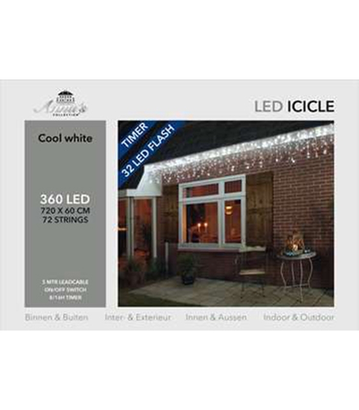 ΦΩΤΑΚΙΑ ΚΟΥΡΤΙΝΑ ICICLE 360 LED COOL WHITE FLASH-TRANSPARENT CABLE (7 image