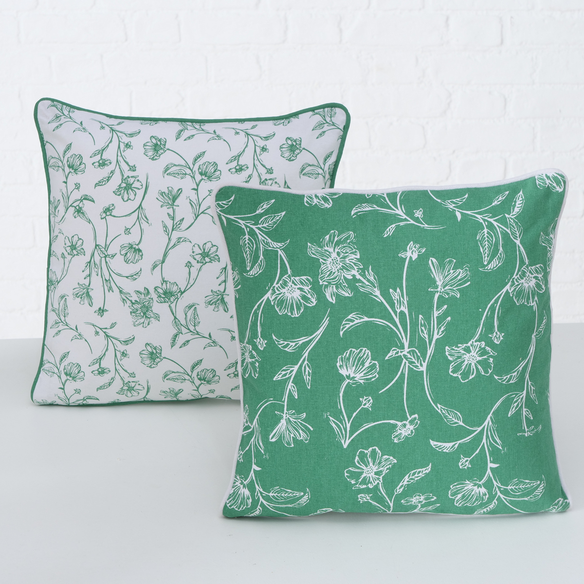 ΜΑΞΙΛΑΡΙ Silka 2/ass ΛΕΥΚΟ/ΠΡΑΣΙΝΟ Cotton 100% L40 W40 H13 D0cm image