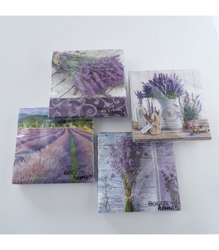 ΧΑΡΤΟΠΕΤΣΕΤΕΣ 20τμχ 4/ass ΣΧΕΔΙΟ ΛΕΒΑΝΤΑ Lavendel ΛΙΛΑ/ΠΡΑΣΙΝΟ/ΛΕΥΚΟ ΧΑΡΤΙ image