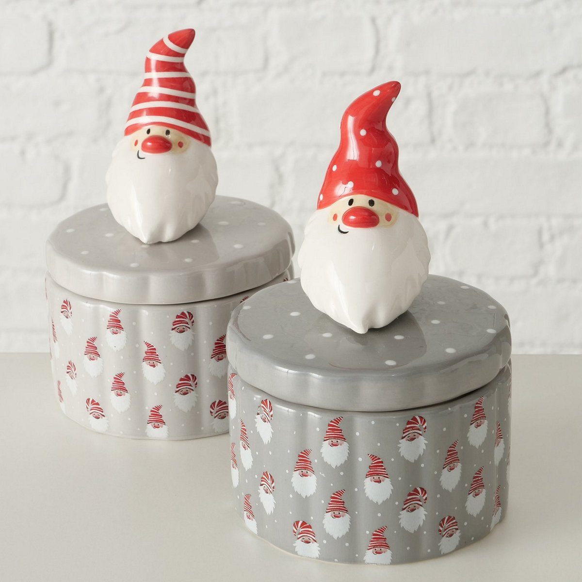 ΔΟΧΕΙΟ ΑΠΟΘΗΚΕΥΣΗΣ 2/ass ΜΕ ΑΙ ΒΑΣΙΛΗ Knuffel ΓΚΡΙ/ΚΟΚΚΙΝΟ/ΛΕΥΚΟ H14 D9cm ΔΟΛΟΜΙΤΗΣ image