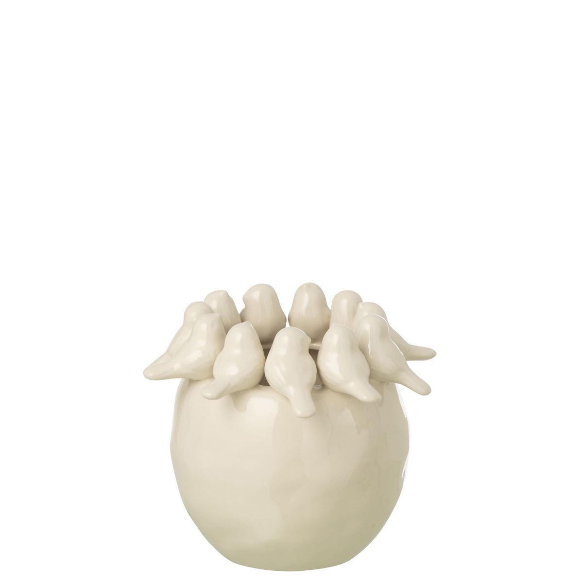 ΒΑΖΟ ΜΕ 3D ΠΟΥΛΙΑ BIRDS ΠΗΛΙΝΟ ΛΕΥΚΟ L (21.5x21.5x19cm) image