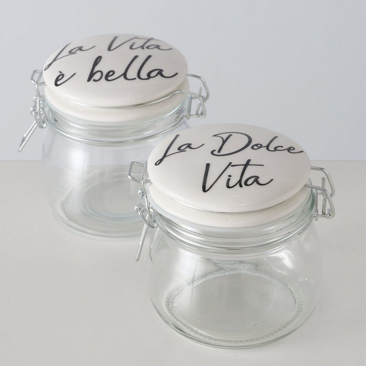 ΔΟΧΕΙΟ ΑΠΟΘΗΚΕΥΣΗΣ 2/ass Dolce Vita 450ml H12cm ΓΥΑΛΙ ΠΟΡΣΕΛΑΝΗ image