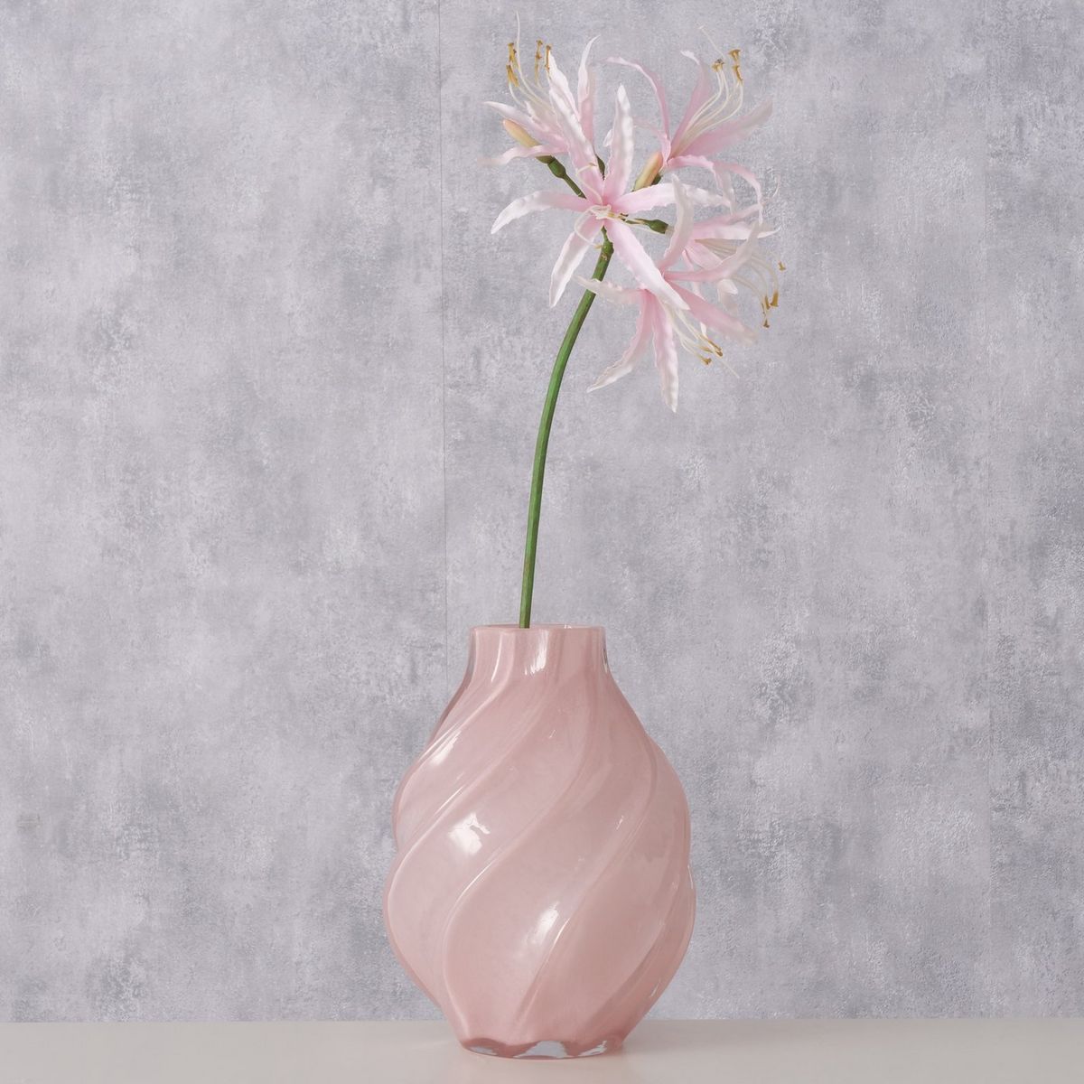ΒΑΖΟ Resio ΡΟΖ ΓΥΑΛΙ H25cm D19cm Glass solid colored image