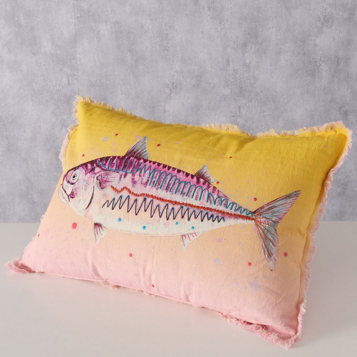ΜΑΞΙΛΑΡΙ ΨΑΡΙΑ Fino 60Χ40Χ12cm ΜΠΛΕ ΠΟΡΤΟΚΑΛΙ ΡΟΖ Cotton image