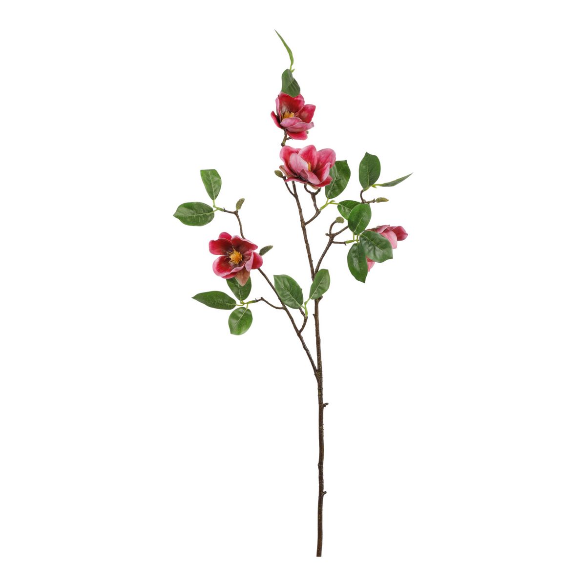 ΜΑΝΟΛΙΑ x 5 ΑΝΘΗ ΚΛΑΔΙ ΚΟΚΚΙΝΟ 95cm ΣΥΝΘΕΤΙΚΟ image